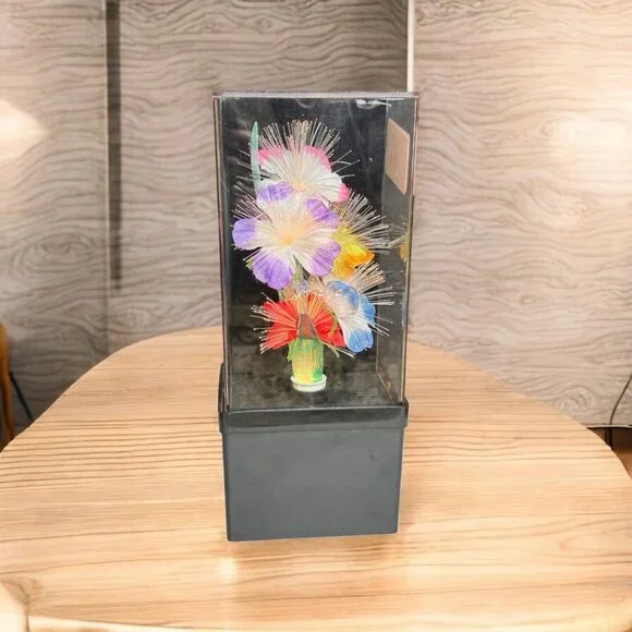 Ho Ho Arts Fiber Optic LED Flower Lamp With Black Base & Multicolor Glow - Picture 3 of 14